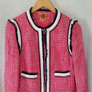 Tory Burch tweed pattern evening jacket